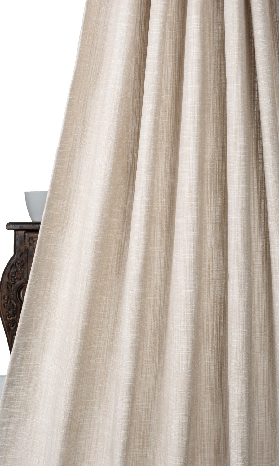 Linen-Textured Flat, Plain, Fake, Faux, European Relaxed Roman Blinds (Pale Beige)