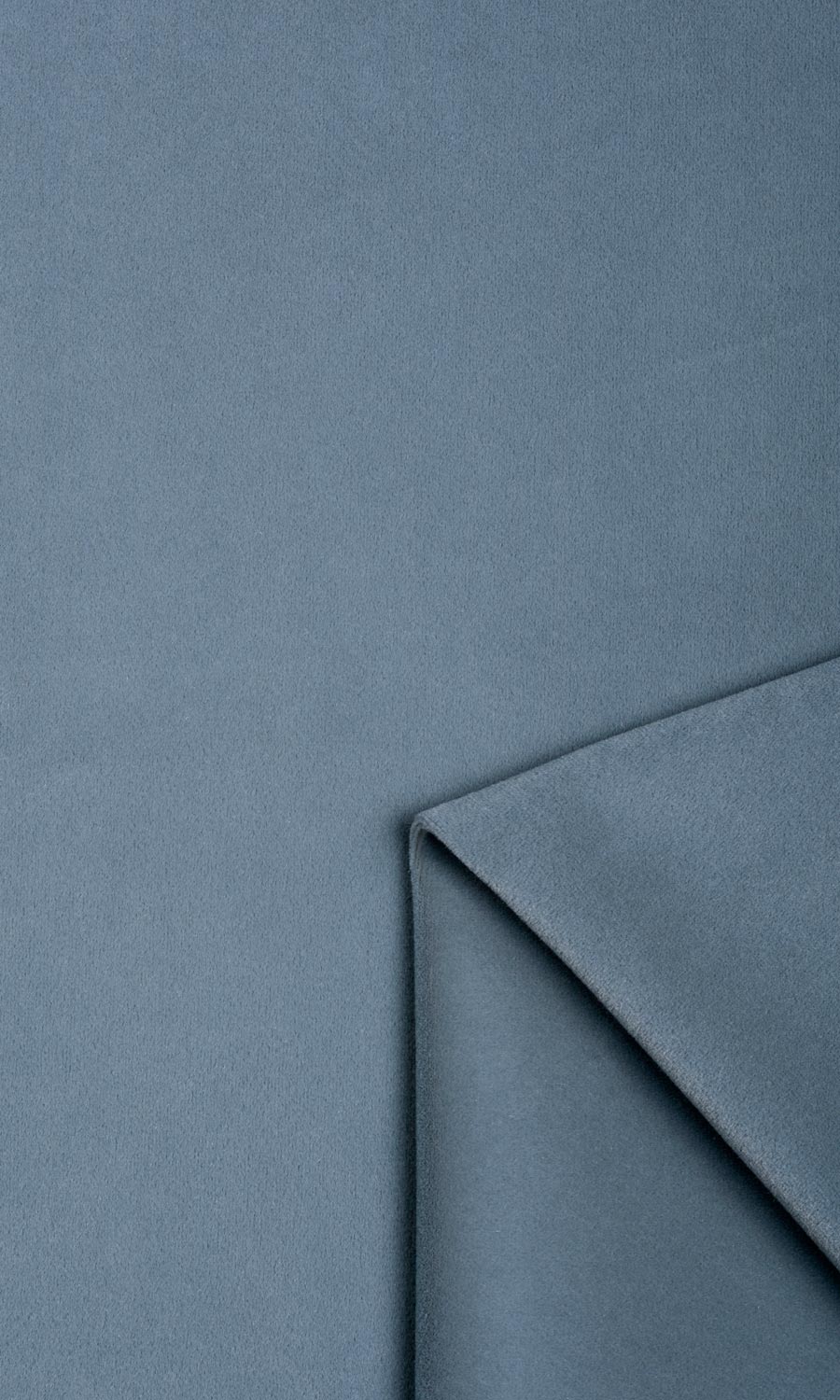 Velvet Flat, Plain, Fake, Faux, European Relaxed Roman Blinds (Grey/ Blue)