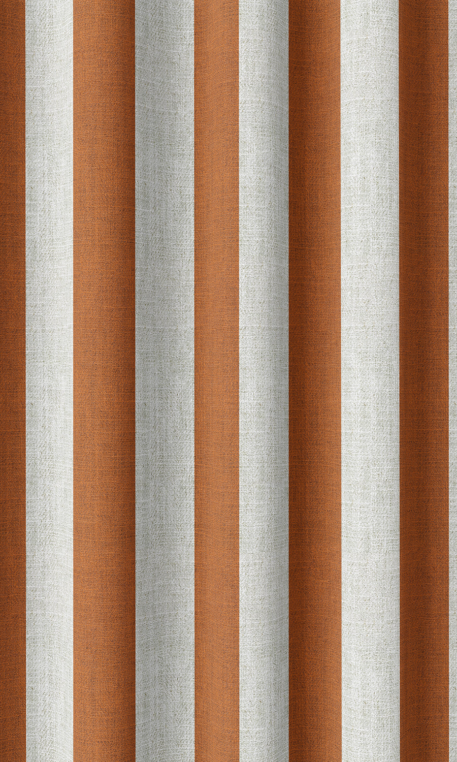 Modern Striped Home Décor Fabric By the Metre (Burnt Orange/ White)
