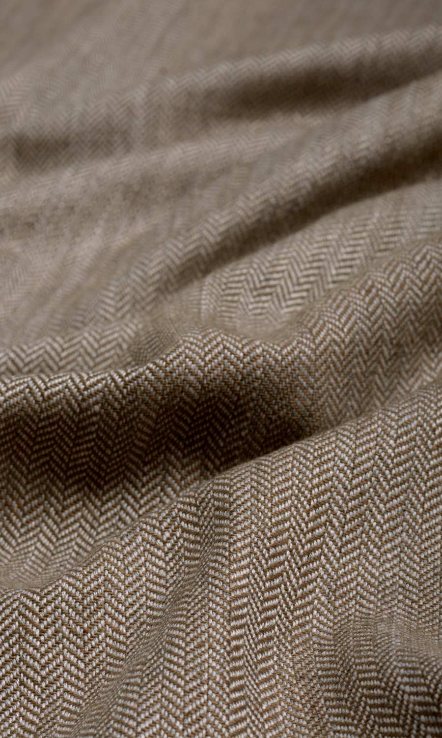 Herringbone Textured Flat, Plain, Fake, Faux, European Relaxed Roman Blinds (Brown)