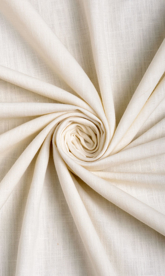 Poly-Cotton Home Décor Fabric By the Metre (Cream/ White)