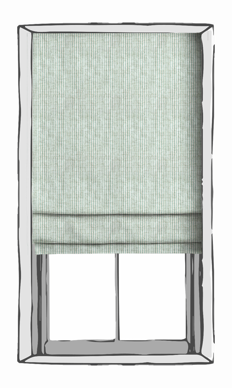 Striped Shades (Aqua Blue/ White) for Living, Bedroom, Kitchen, Bathroom