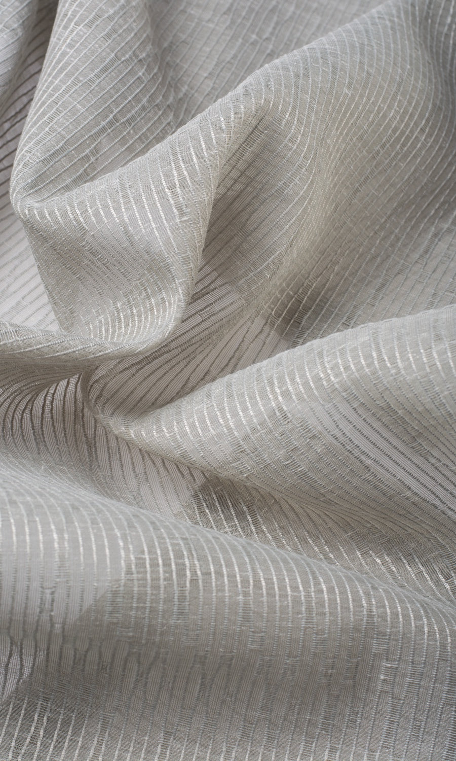 Textured Sheer Home Textile Fabric Material Sample (Warm Gray)