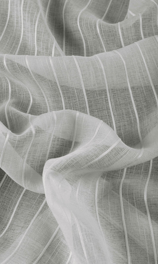 Striped Sheer Home Décor Fabric Sample (Grey)