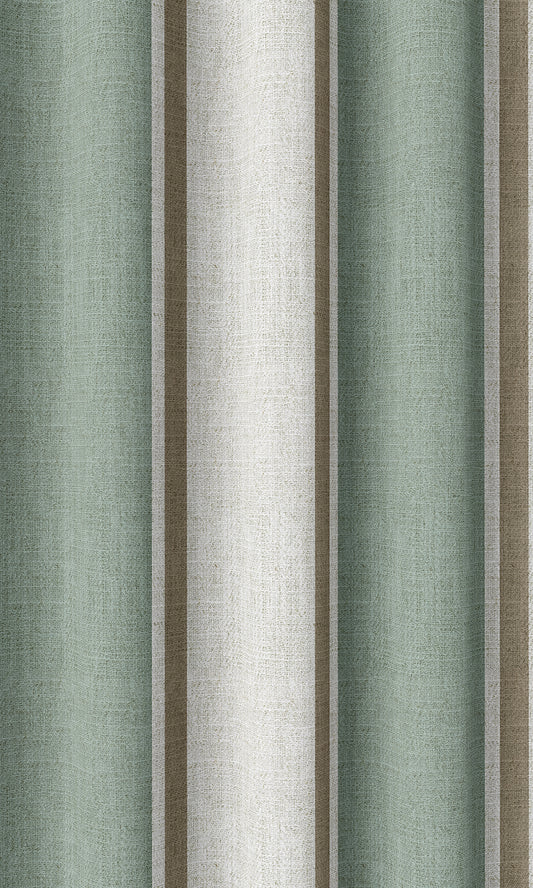 Striped Home Décor Fabric Sample (Blue/ Brown/ White)