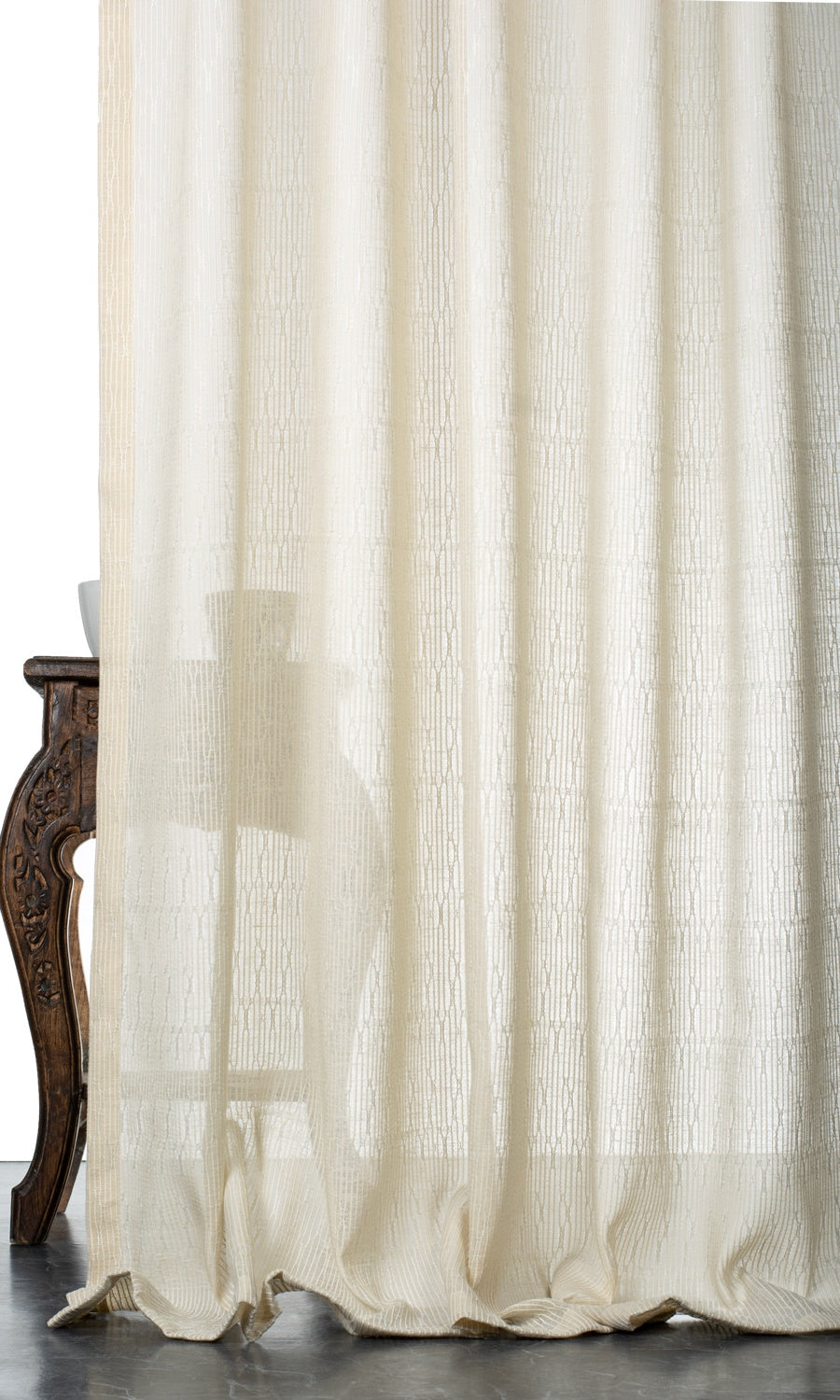 Textured Sheer Roman Blinds (Ivory-Beige)