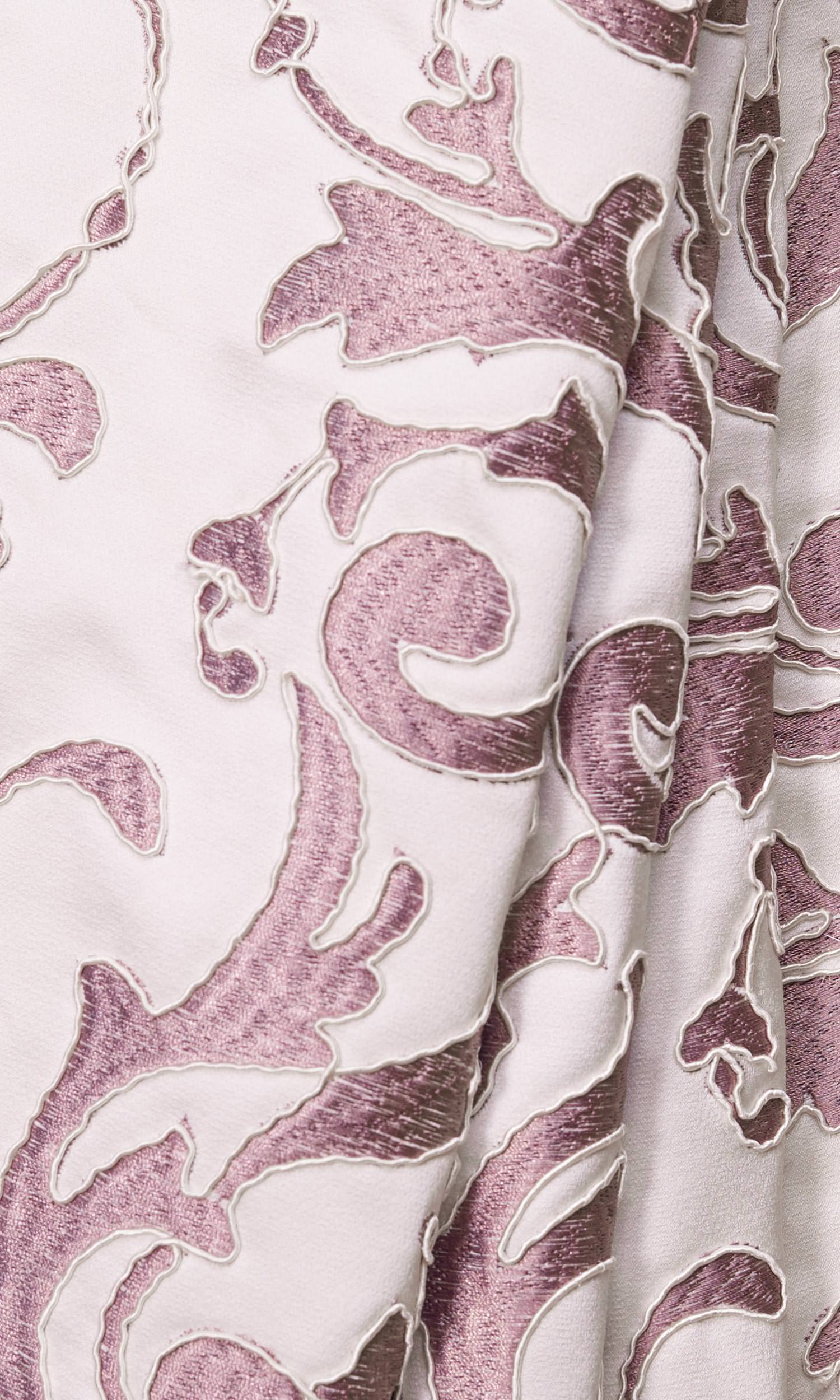 Damask Window Treatments Fabric Sample (Mauve Pink/ White)