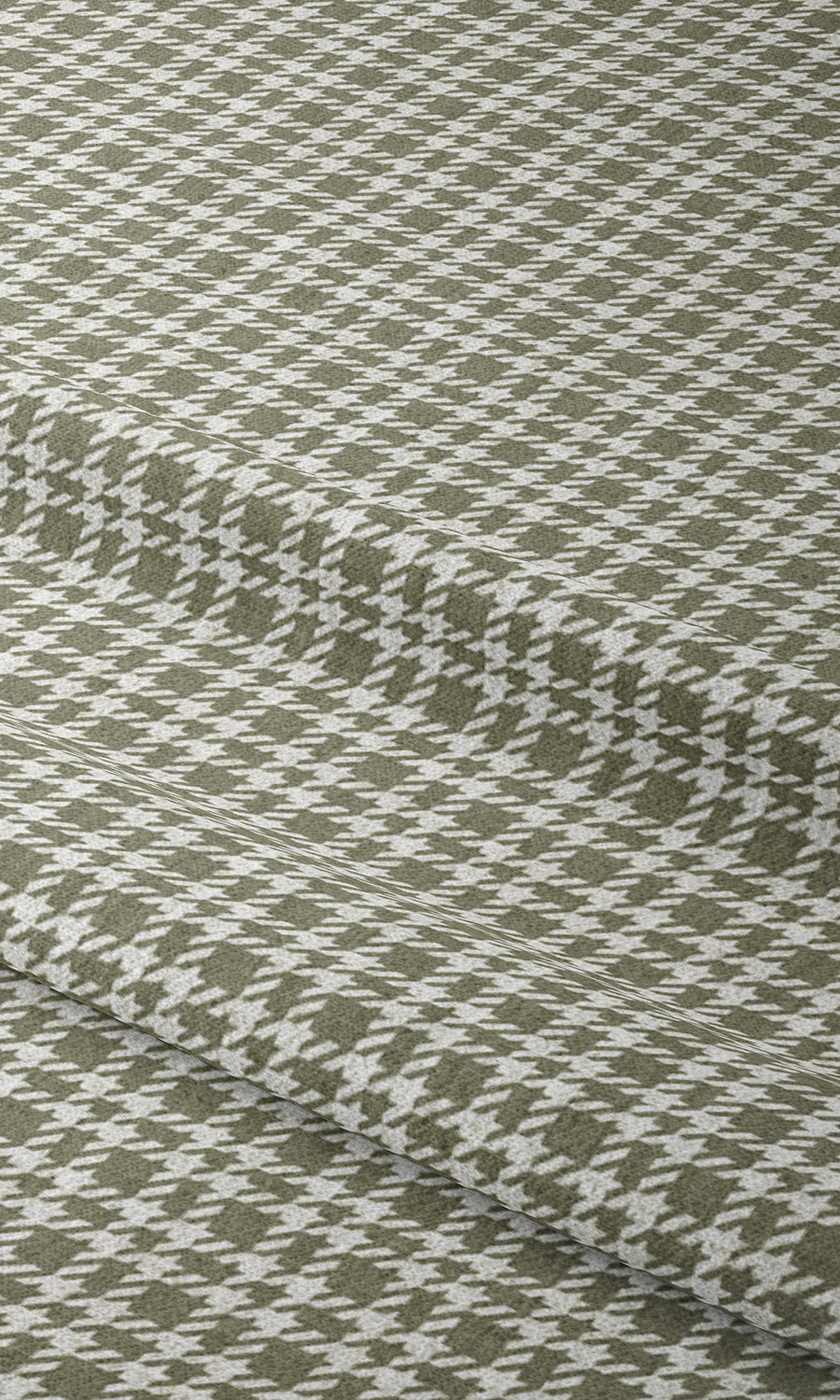 Checkered Window Treatments Fabric By the Metre (Olive Green/ White)