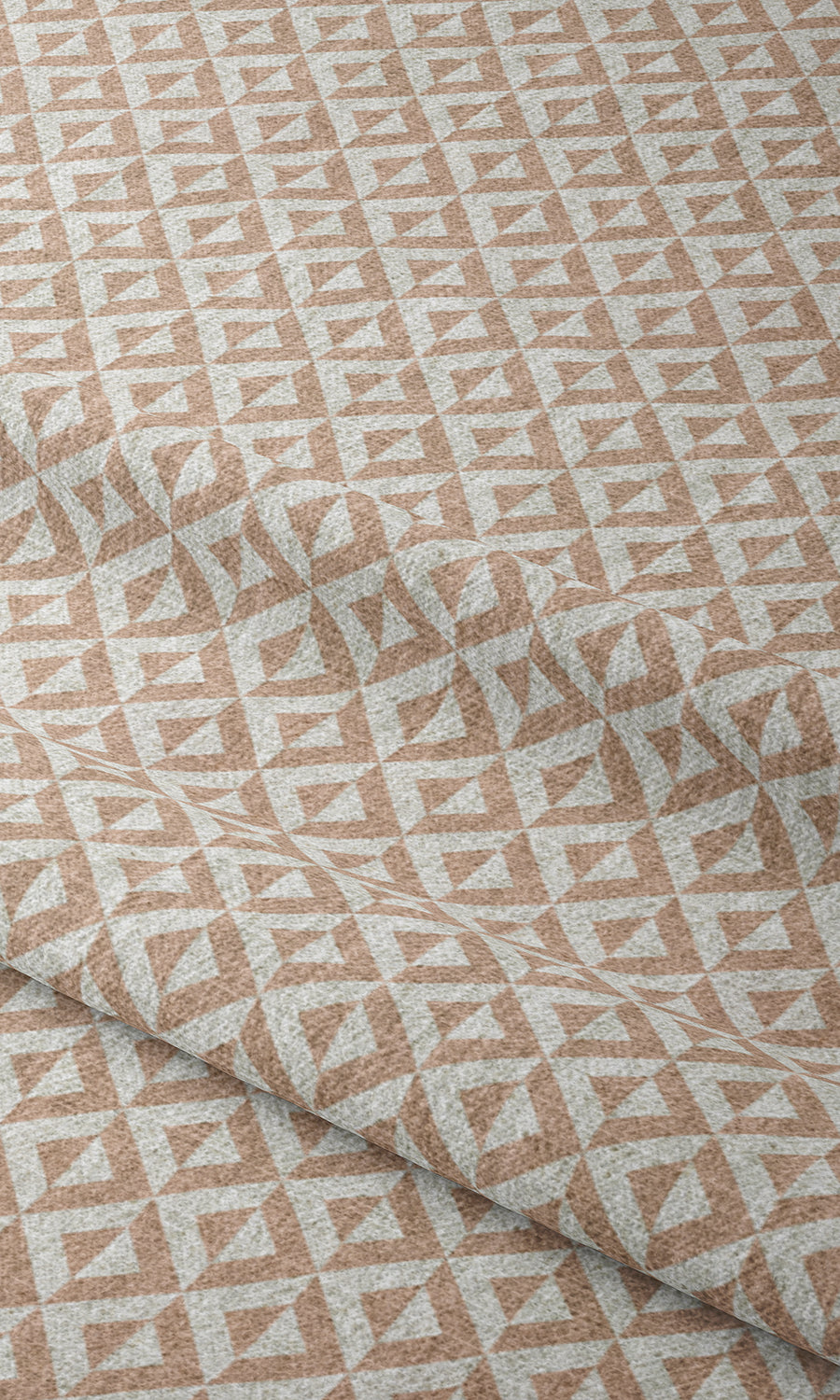 Geometric Print Window Treatments Fabric Sample (Blush Pink/ White)