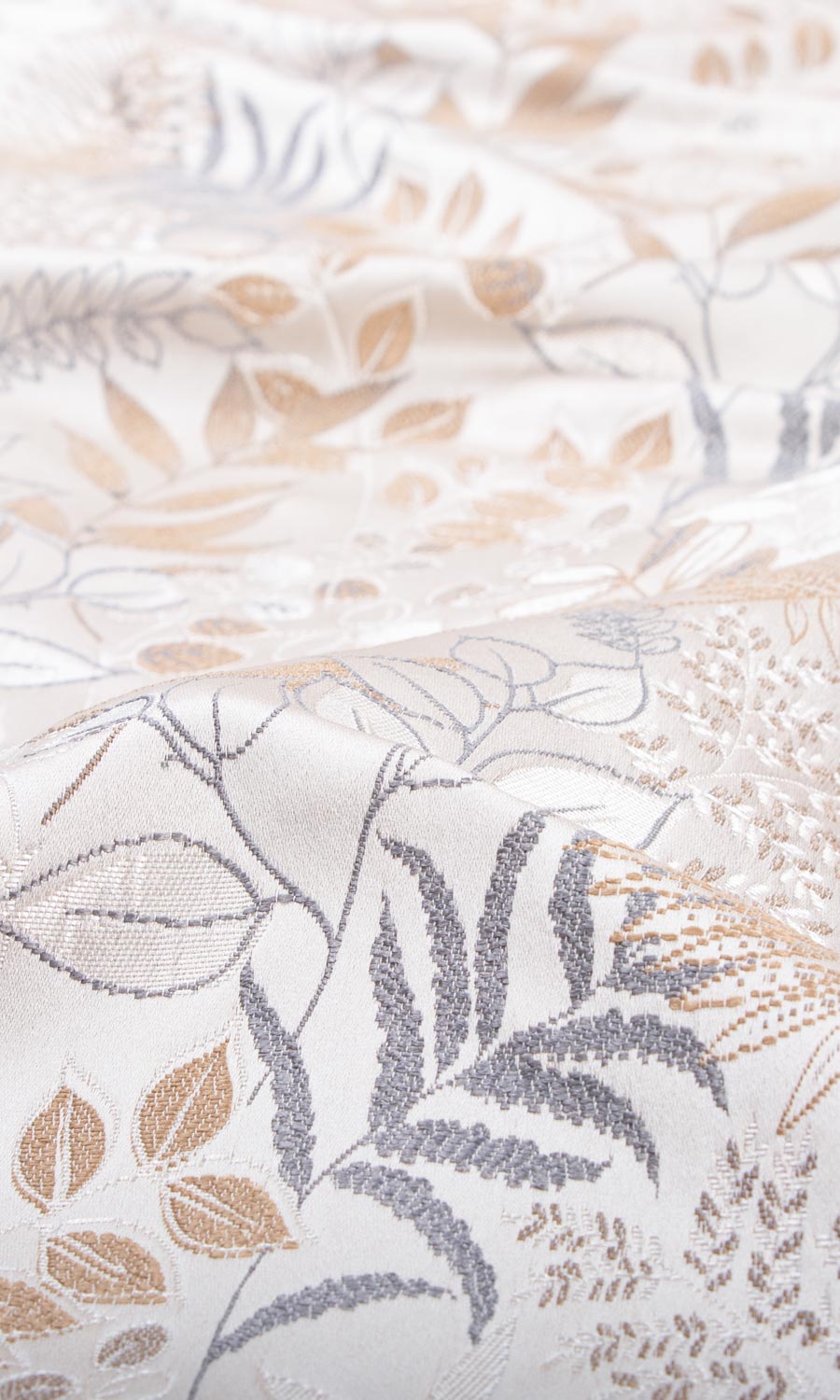 Botanical Flat, Plain, Fake, Faux, European Relaxed Roman Blinds (Gray)