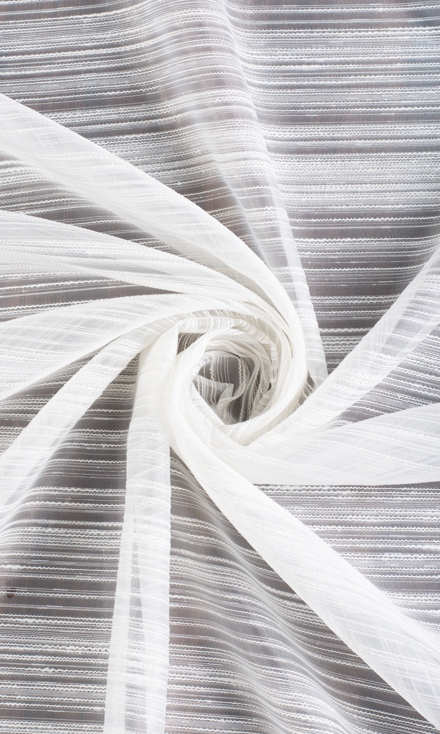 Striped Sheer Made-to-Measure Roman Blinds (White)