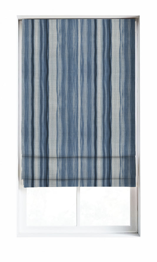Modern Striped Home Décor Fabric Sample (Cobalt/ Denim Blue)
