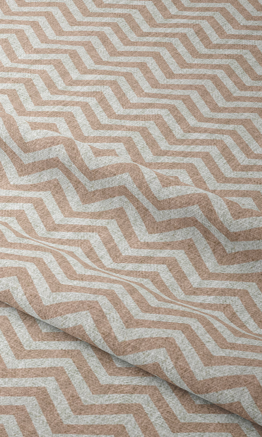 Modern Chevron Print Window Treatments Fabric By the Metre (Blush Pink/ White)