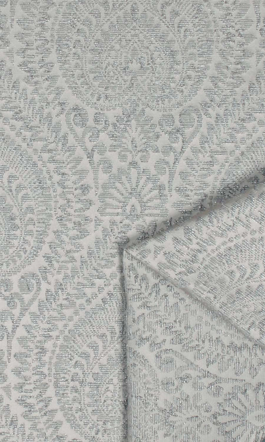 Textured Floral Home Décor Fabric By the Metre (Silver Grey)