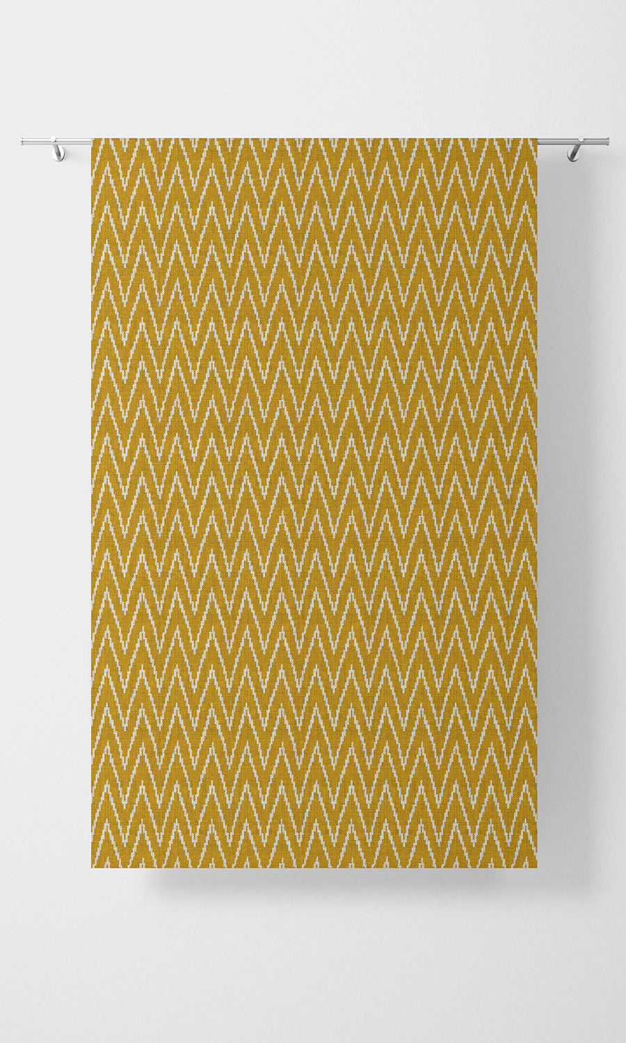 Chevron Print Home Textile Fabric Material Sample (Deep Yellow/ White)