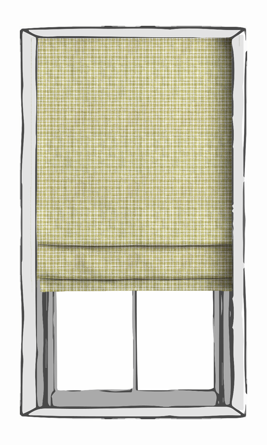 Checkered Window Treatments Fabric By the Metre (Chartreuse Green/ White)