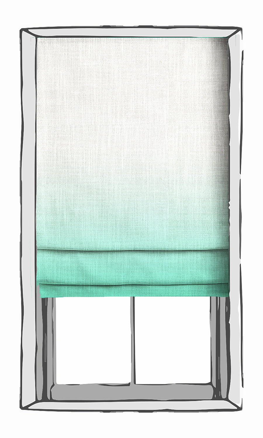 2-Tone Ombre Window Treatments Fabric Sample (Seafoam Green)