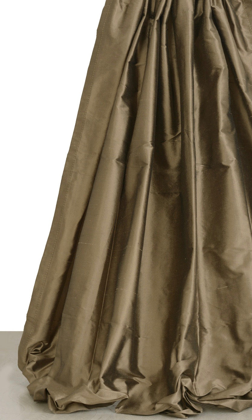 Shantung Silk Window Treatments Fabric By the Metre (Cedar Brown)
