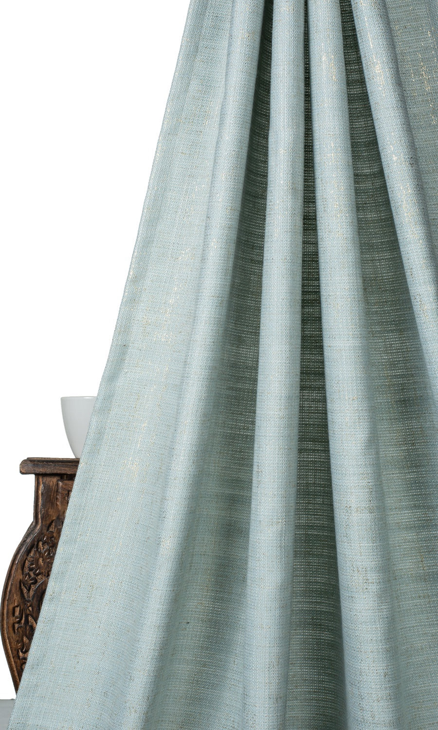 Metallic Print Poly-Linen Blinds (Powder Blue) Extra Long Short Wide
