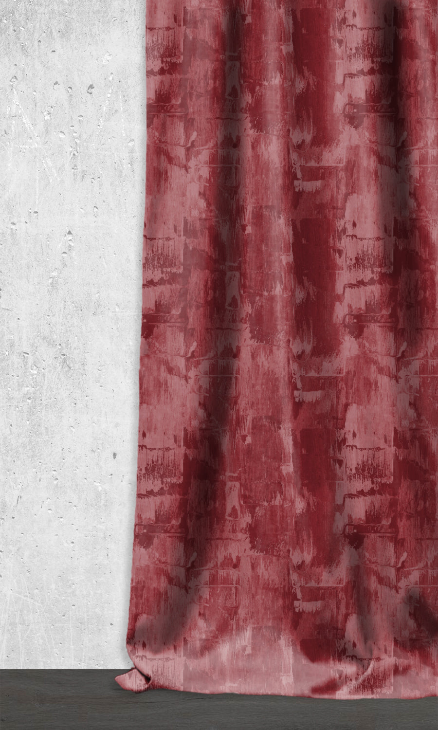 Dimout Striped Window Treatments Fabric By the Metre (Red)