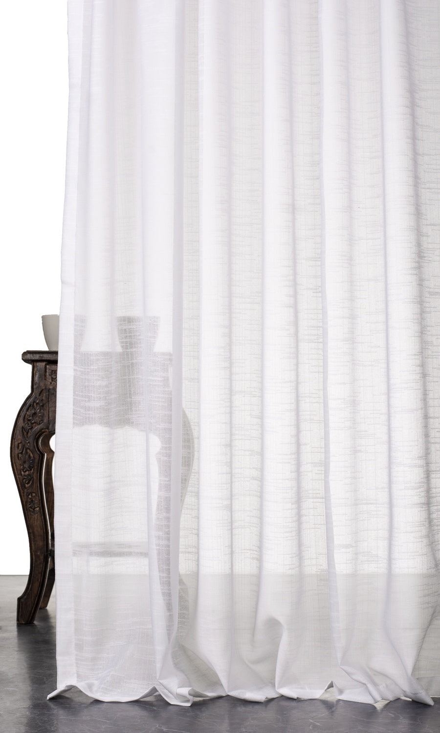 Textured Sheer Roman Blinds (White) for Living, Bedroom, Kitchen, Bathroom