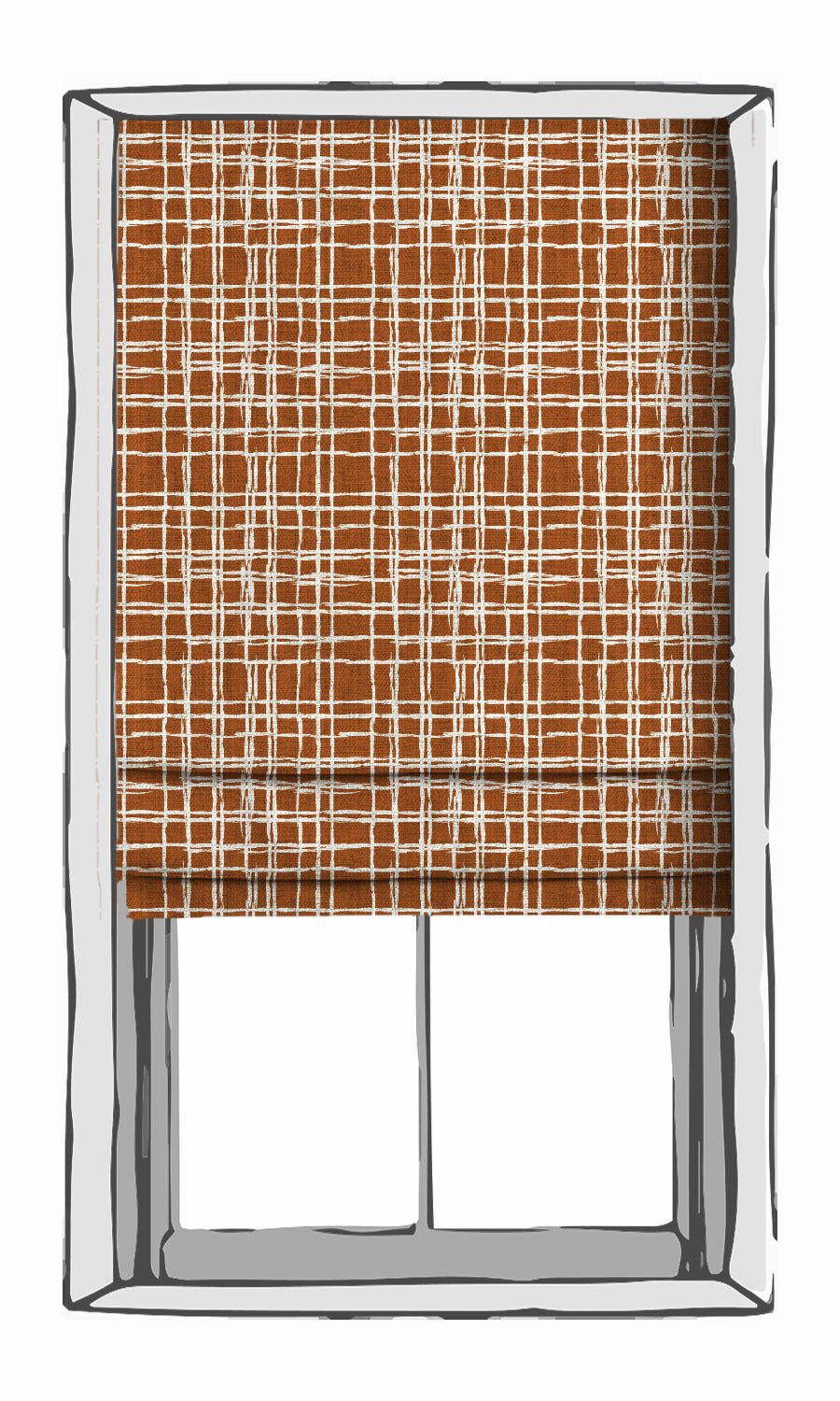 Abstract Patterned Fabric Material By the Metre (Orange/ White)