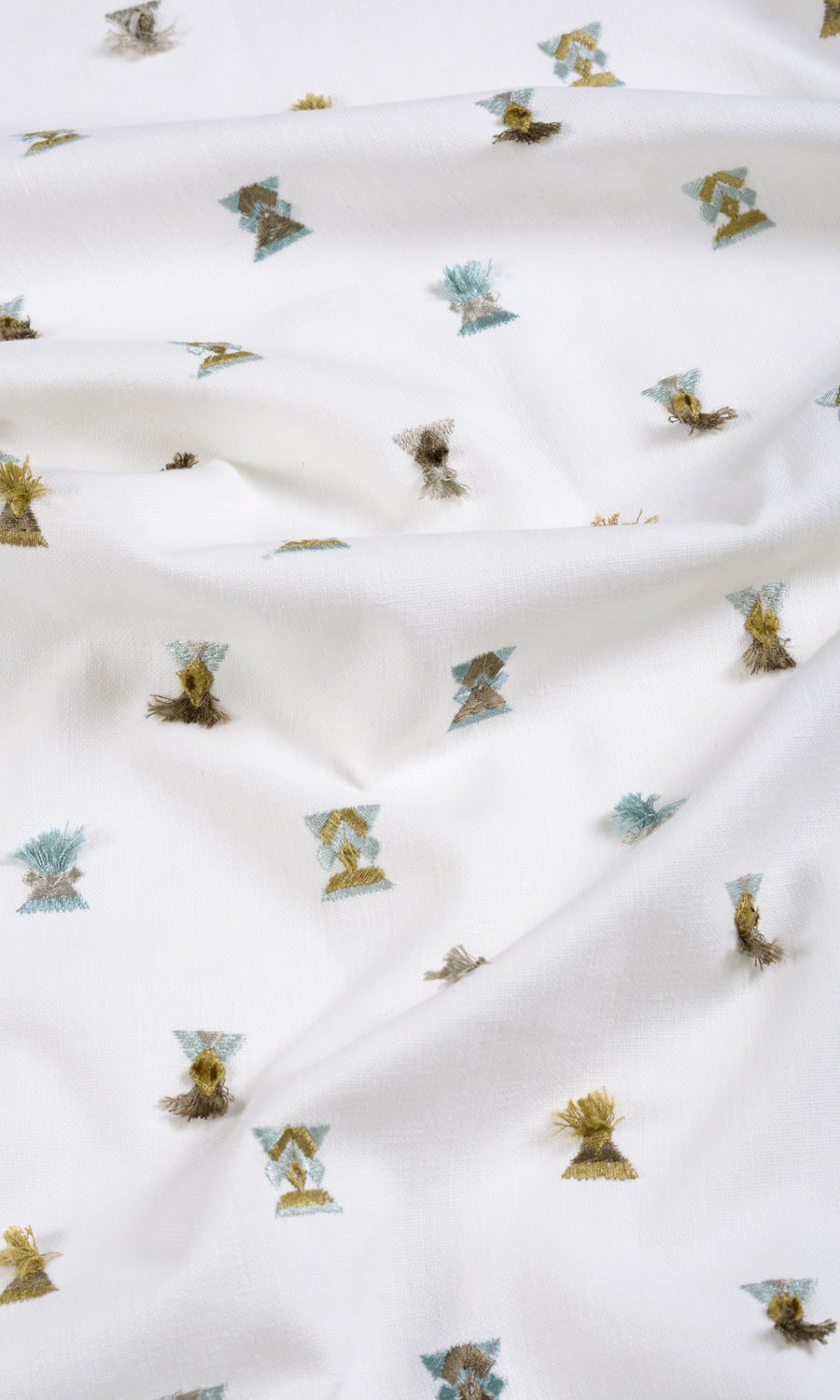 Embroidered Made-to-Measure Roman Blinds (Green/ Blue/ White)