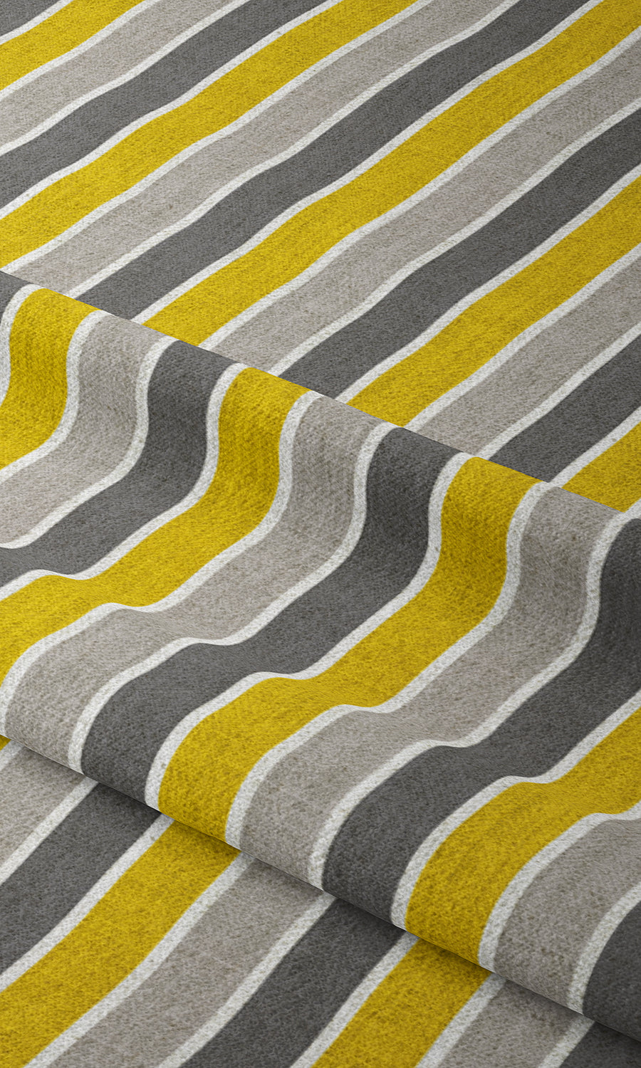 Modern Striped Home Textile Fabric Material Sample (Yellow/ Grey)