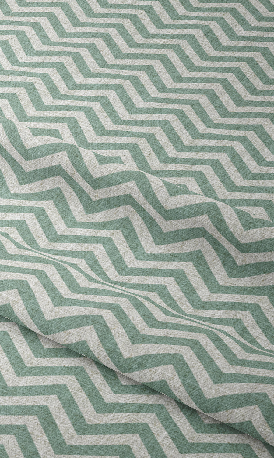 Chevron Print Window Treatments Fabric By the Metre (Duck Egg Blue/ White)