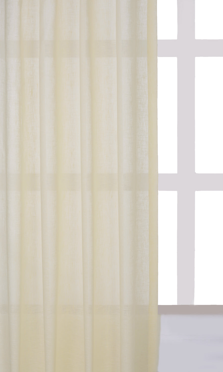 Linen Sheer Made-to-Measure Roman Blinds (Warm Ivory/ Pale Yellow)