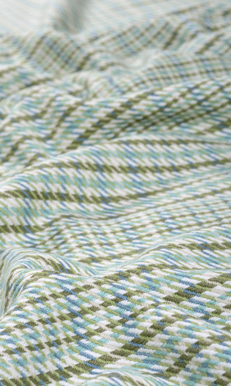 Houndstooth Cotton Roman Blinds & Window Shades (Green/ Blue)