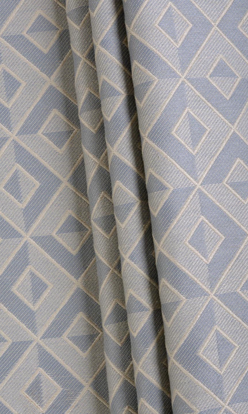 Geometric Fabric Material By the Metre (Slate Grey/ Beige)