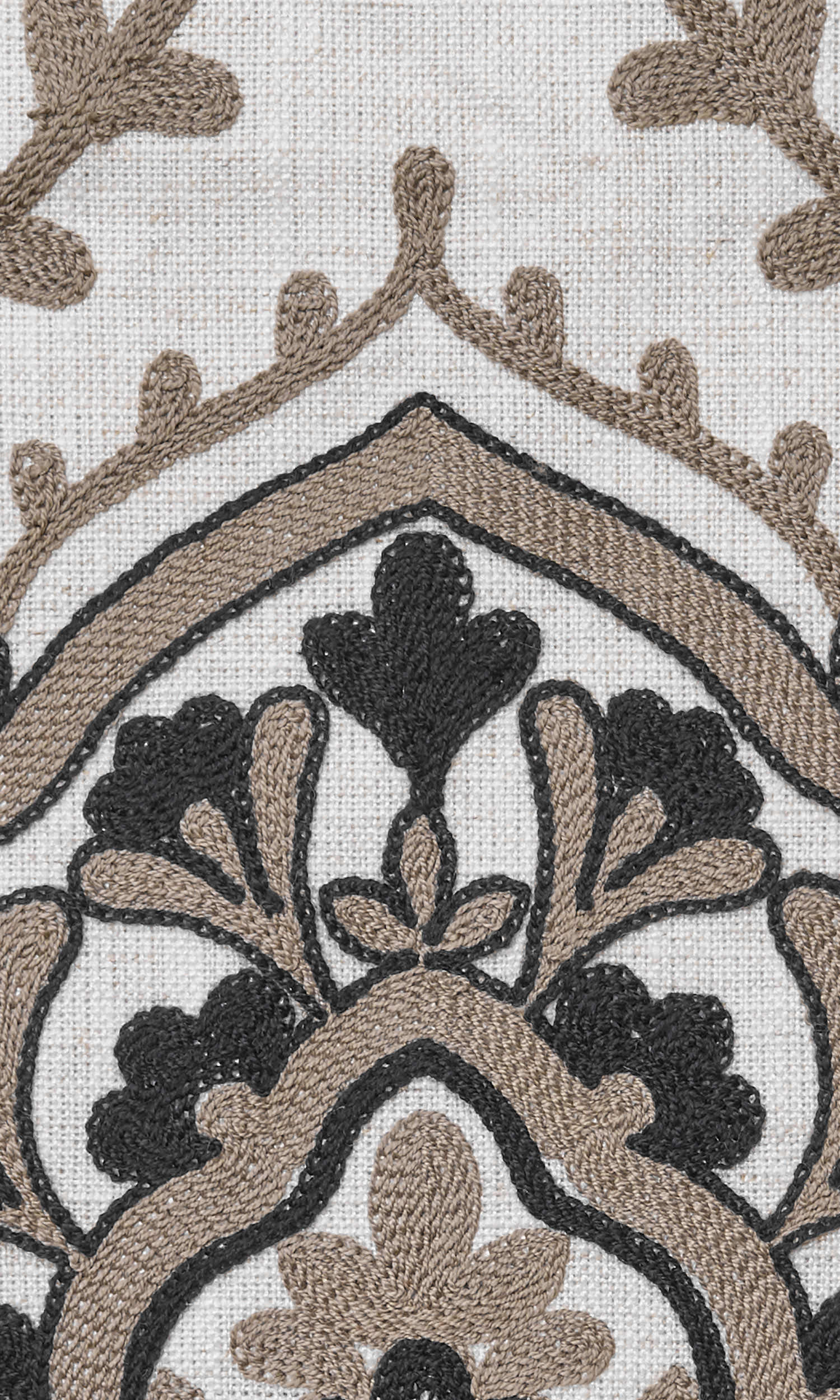 Damask Embroidered Flat, Plain, Fake, Faux, European Relaxed Roman Blinds (Brown/ Black/ White)