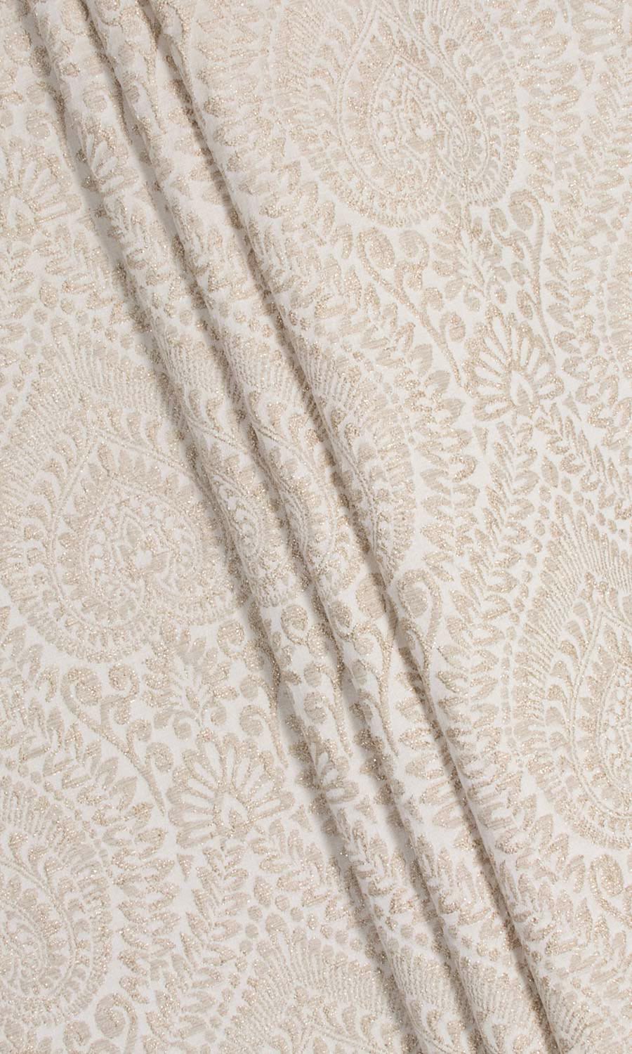 Textured Floral Fabric By the Metre for Roman Blinds & Shades (Cream/ Beige)