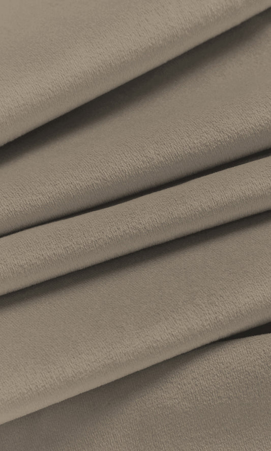 Velvet Home Décor Fabric By the Metre (Pale Mocha Brown)