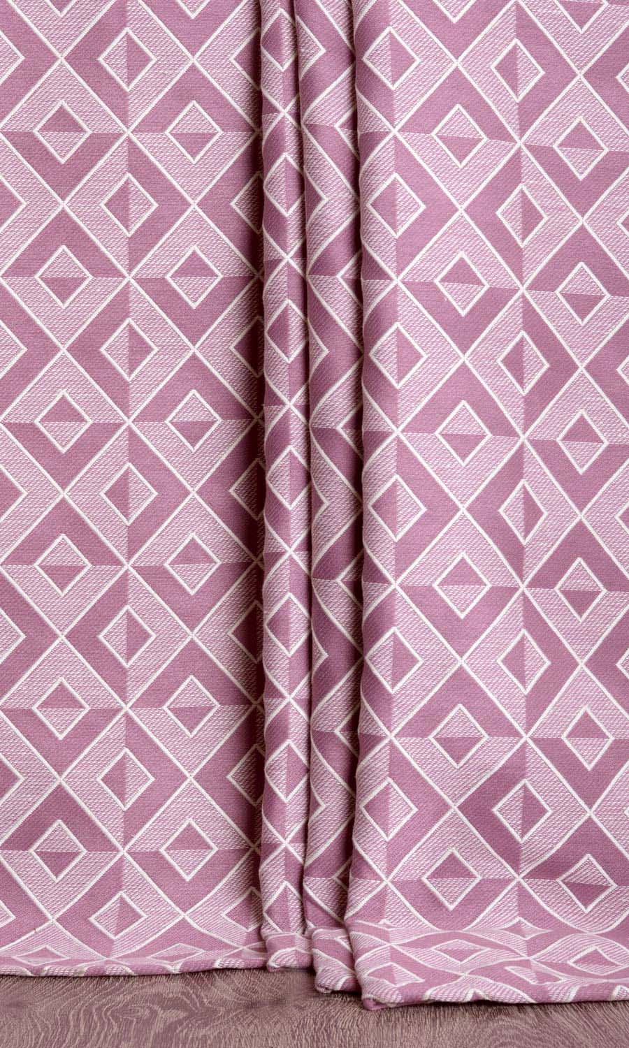 Diamond Patterned Jacquard Window Treatments Fabric By the Metre (Pink)