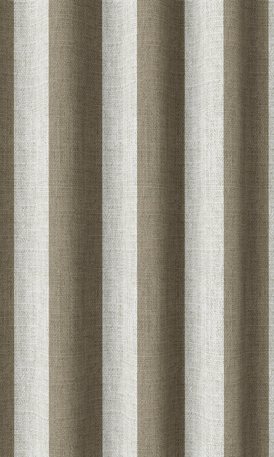 Striped Home Décor Fabric By the Metre (Cedar Brown/ White)