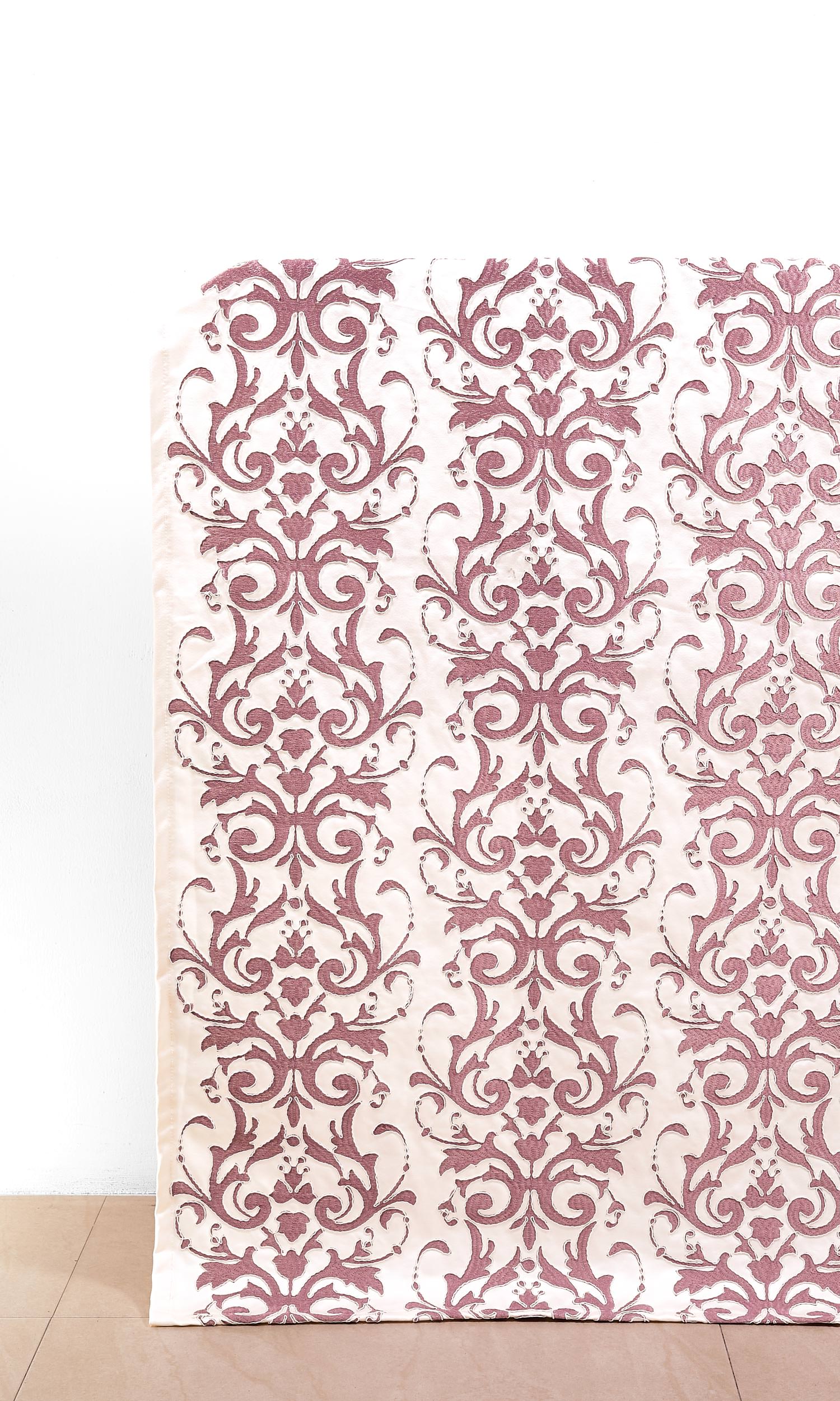 Damask Home Décor Fabric Sample (Mauve Pink/ White)