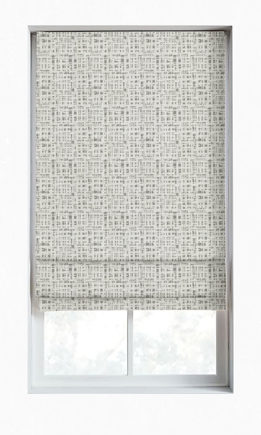 Abstract Print Window Treatments Fabric By the Metre (White/ Pewter Grey)