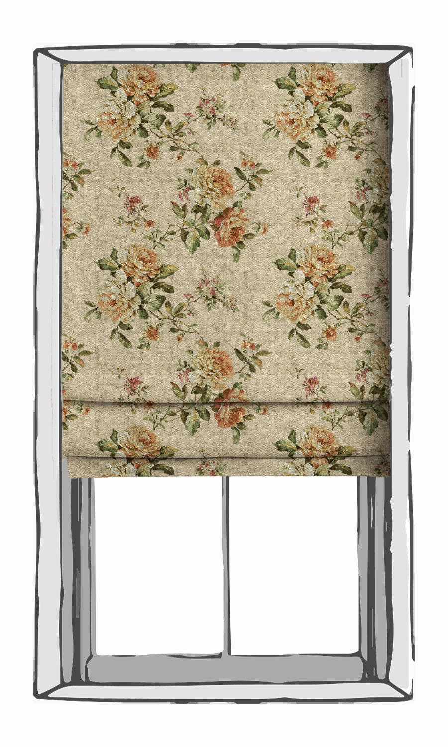 Modern Country Floral Shades (Yellow) for Living, Bedroom, Kitchen, Bathroom