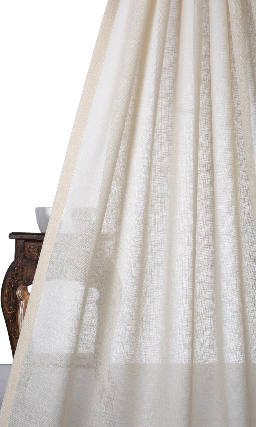 Textured Sheer Flat, Plain, Fake, Faux, European Relaxed Roman Blinds (Warm Ivory/ Pale Beige)