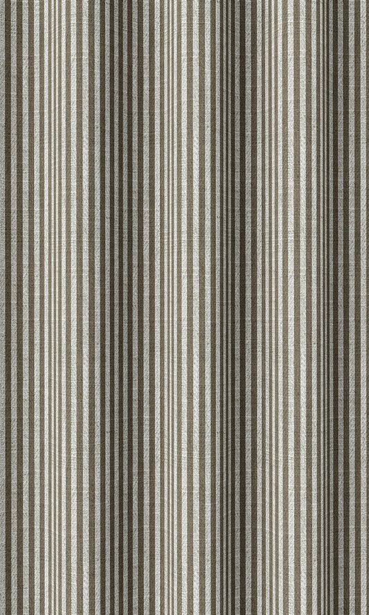 Striped Home Décor Fabric By the Metre (Mocha Brown/ White)