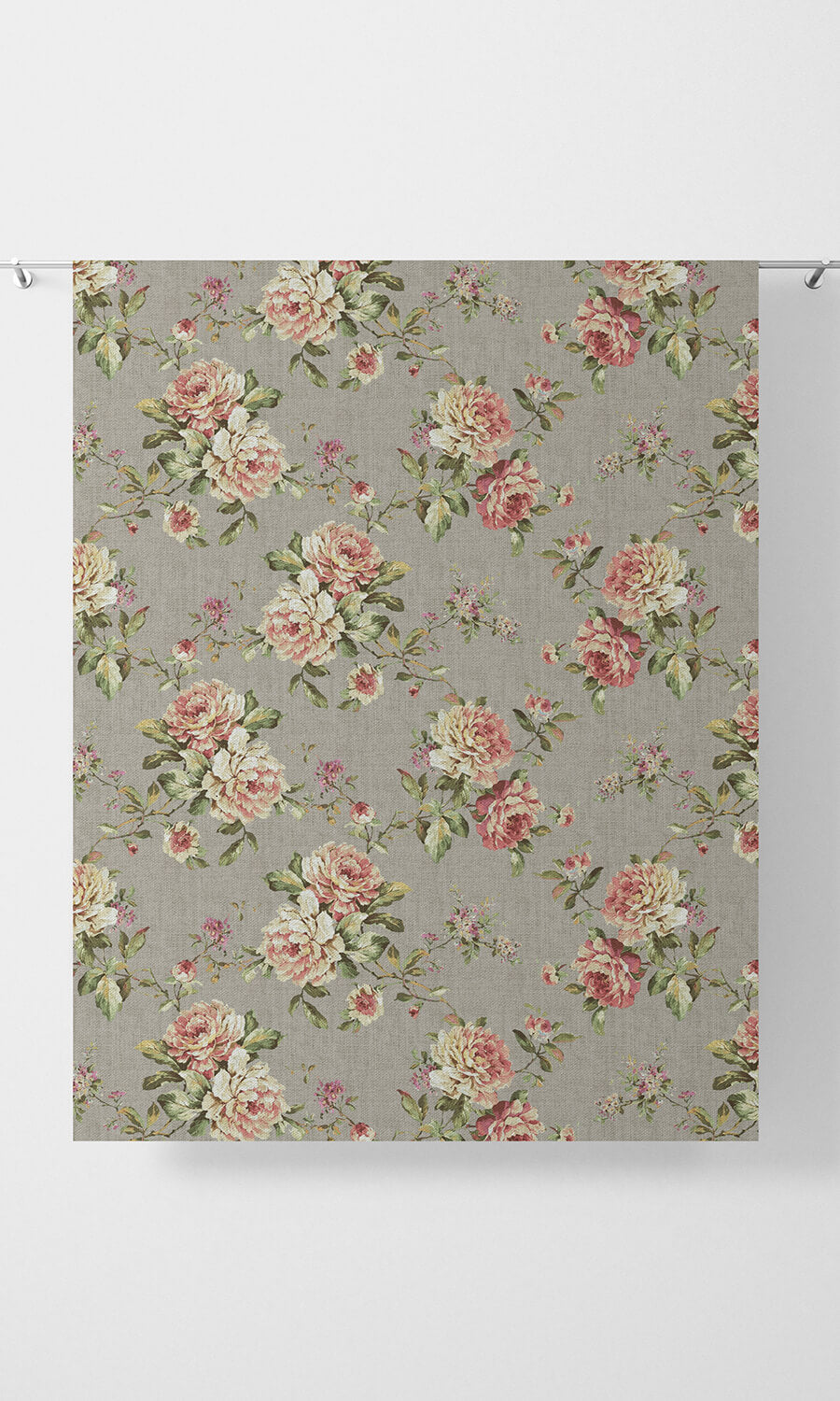 Country Floral Roman Shades (Grey/ Pink)