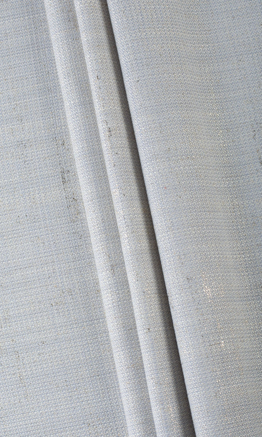 Metallic Accents Linen Blend Home Décor Fabric By the Metre (Gray-Blue)