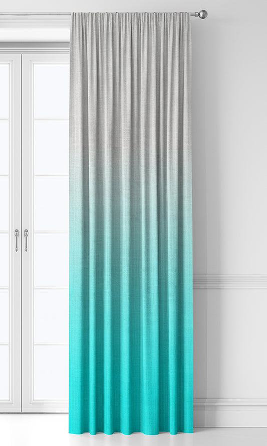 2-Tone Ombre Home Décor Fabric Sample (White/ Blue)