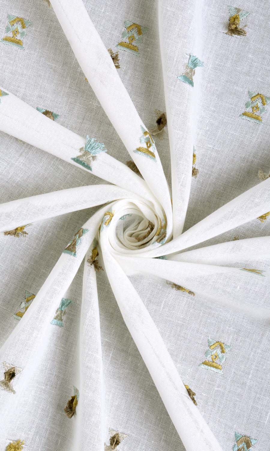 Semi Sheer Blinds (Teal/ Yellow/ White) Extra Long Short Wide