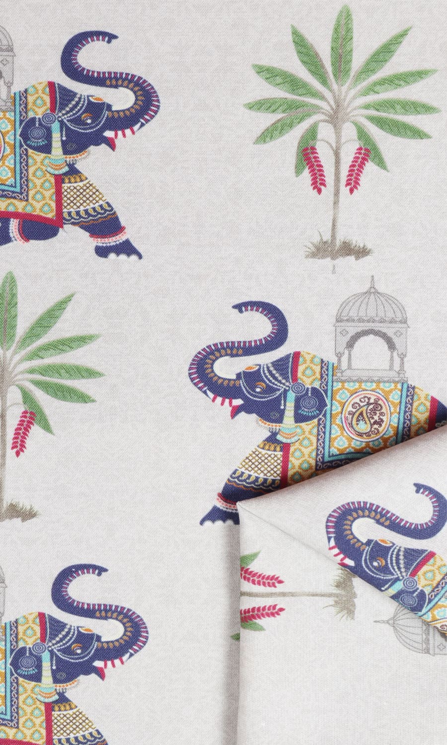 Cotton Printed Free Fabric Material Sample (White/ Grey/ Purple)