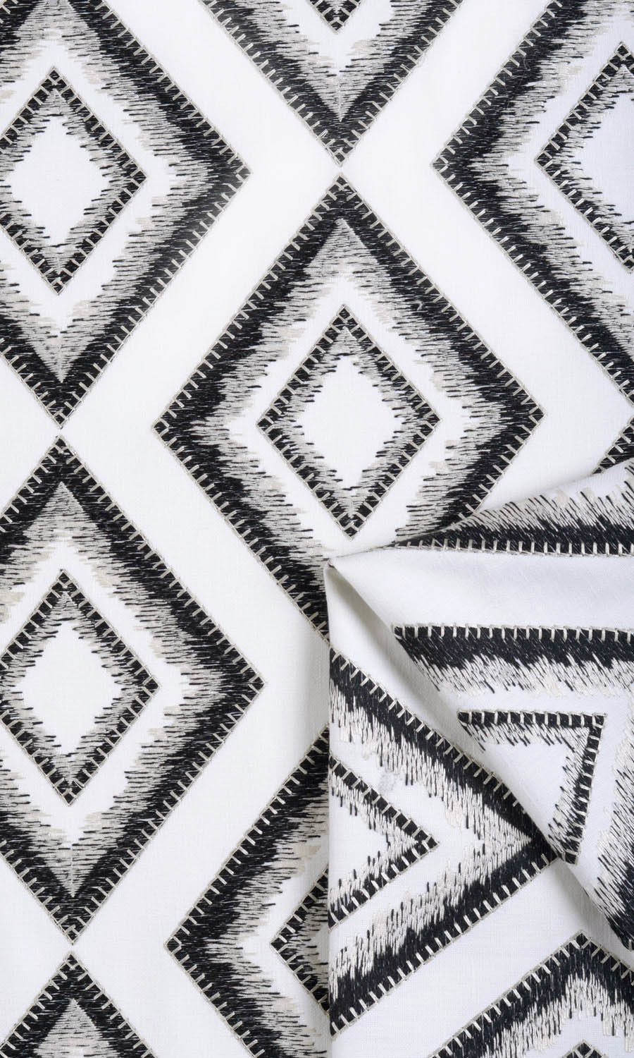 Geometric Patterned Free Fabric Material Sample (White/ Black)