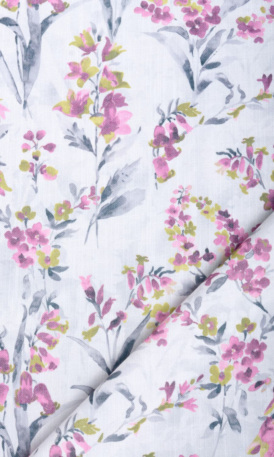 Floral Print Flat, Plain, Fake, Faux, European Relaxed Roman Blinds (Pink/ Grey)