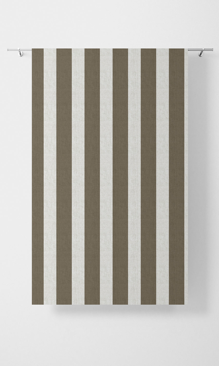 Striped Home Textile Fabric Material Sample (Cedar Brown/ Ivory)